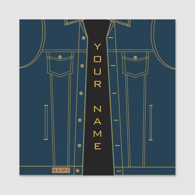 Blue Jeans Jacket + Add Name - Tag (Front)