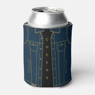 Blue Jeans Jacket Funny Can Cooler Text - Cheers