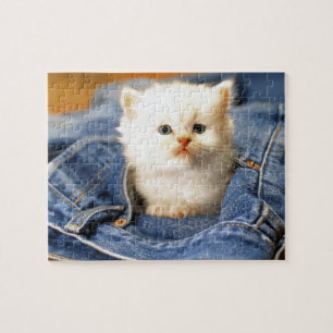 Blue Jeans Kitten Puzzle