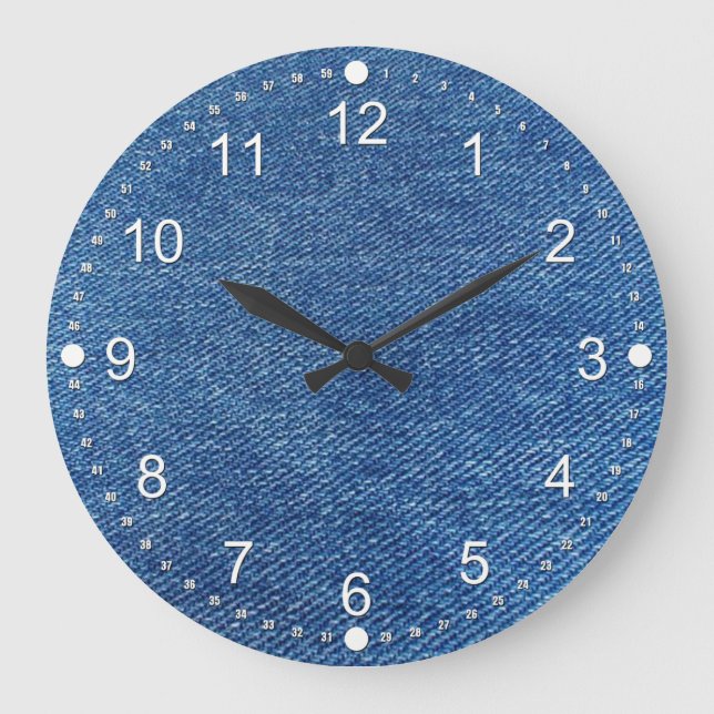 Blue Jeans Large Clock (Front)