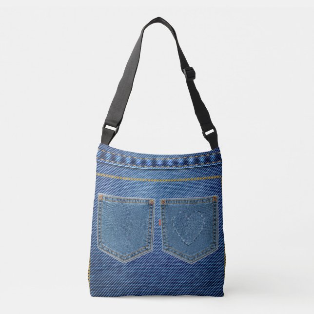 Blue Jeans Look Crossbody Bag (Front)
