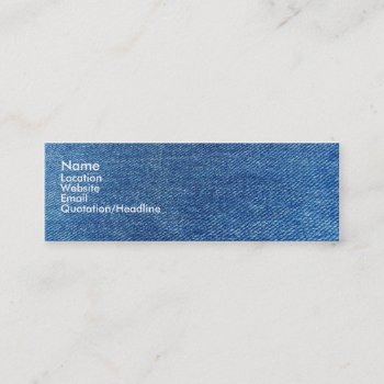 Blue Jeans Mini Business Card by pixelholic at Zazzle