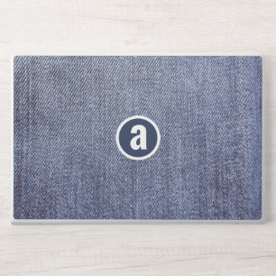 Blue Jeans Personalized Monogram HP Laptop Skin
