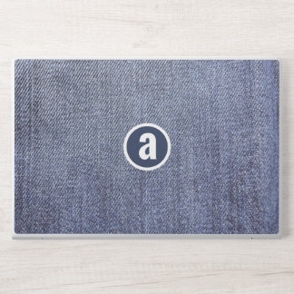 Blue Jeans Personalized Monogram HP Laptop Skin