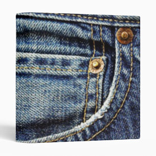 Blue Jeans Pocket 3 Ring Binder