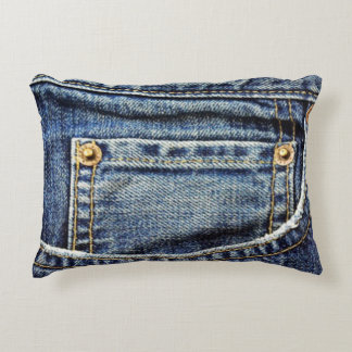 Blue Jeans Pocket Decorative Pillow