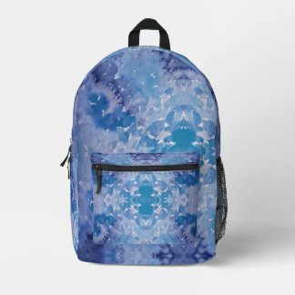 Blue Jeans Retro Tie Dye Printed Backpack