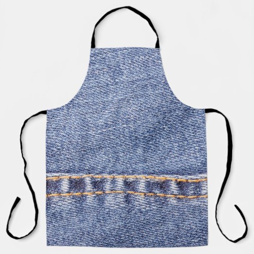 Blue jeans sew closeup texture  apron