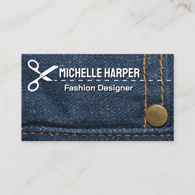 Blue Jeans Stitching | Wardrobe Designer Business Card (Front)