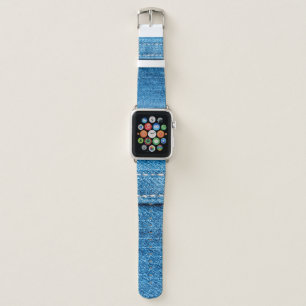 Blue jeans texture background. apple watch band