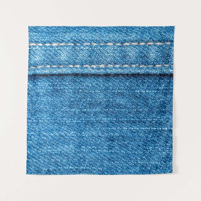 Blue jeans texture background. tapestry (Front)