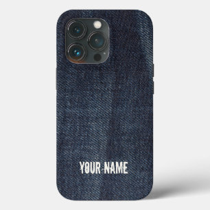 Blue jeans Vintage Denim fabric texture iPhone 13 Pro Case