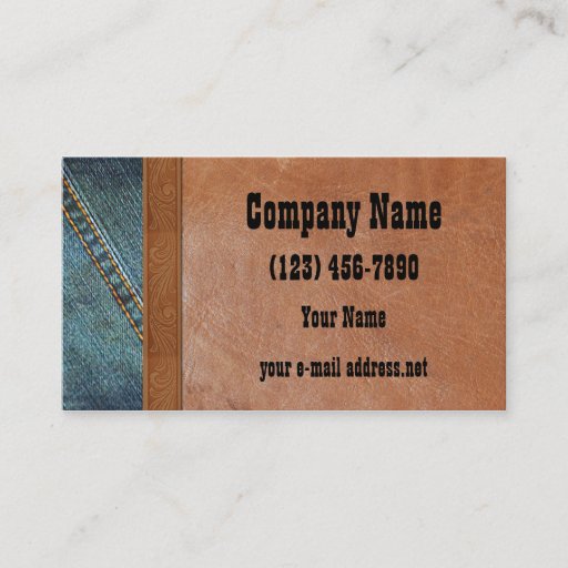 Customizable Old jeans and leather business cards