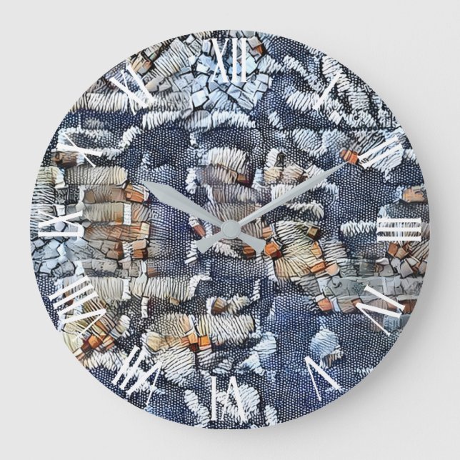 Blue Jeans Wall Art Dream Large Clock (Front)