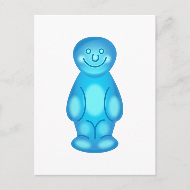 Blue Jelly Baby Postcard (Front)