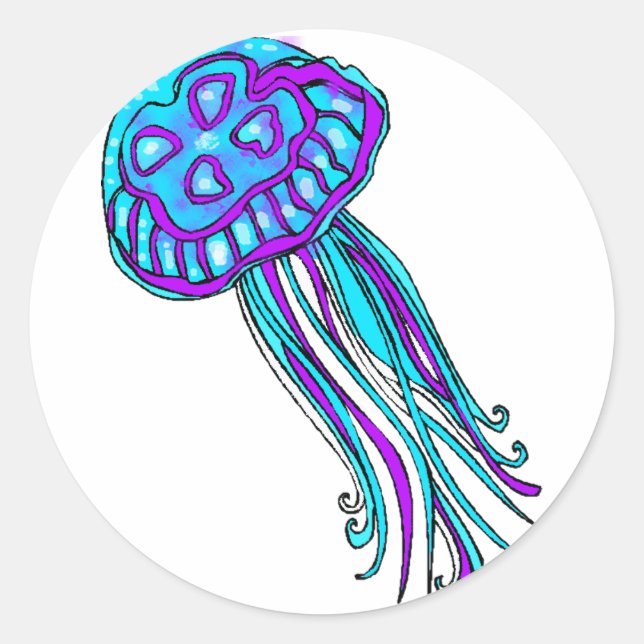 blue jelly classic round sticker (Front)