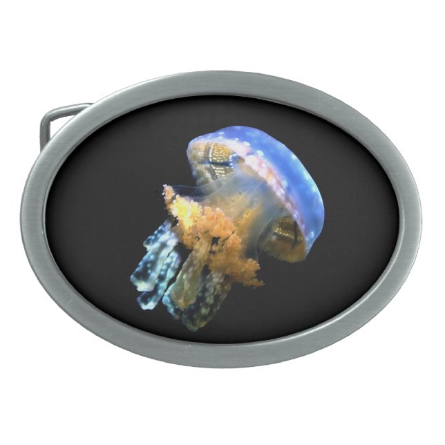 Blue Jellyfish Belt Buckle (Front)