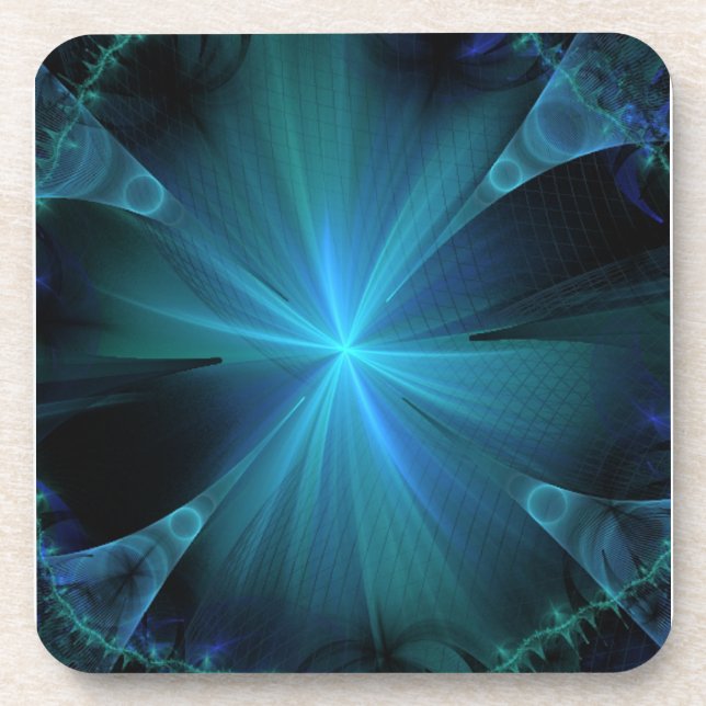 Blue Jellyfish Beverage Coaster (Front)