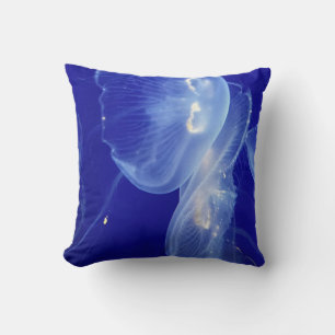 Blue Jellyfish Double-sided Throw Pillow