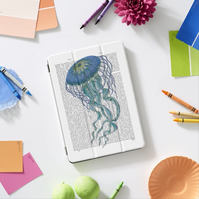 Blue Jellyfish iPad Pro Cover (Desk)