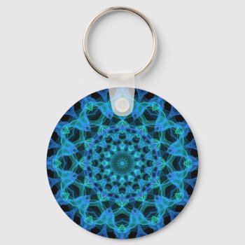 Blue Jellyfish Kaleidoscope Keychain by WavingFlames at Zazzle