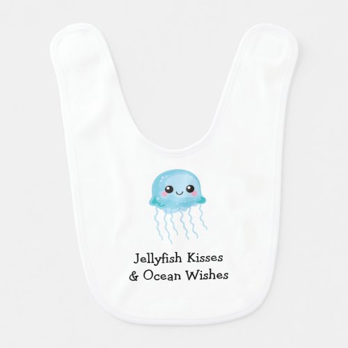 Blue Jellyfish Ocean Sea Life Under The Sea Baby Bib