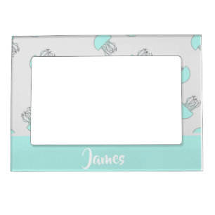 Blue jellyfish on gray magnetic frame