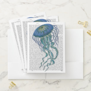 Blue Jellyfish Pocket Folder