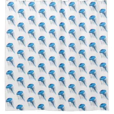 Blue Jellyfish Shower Curtain Blue Jellyfish Shower Curtain