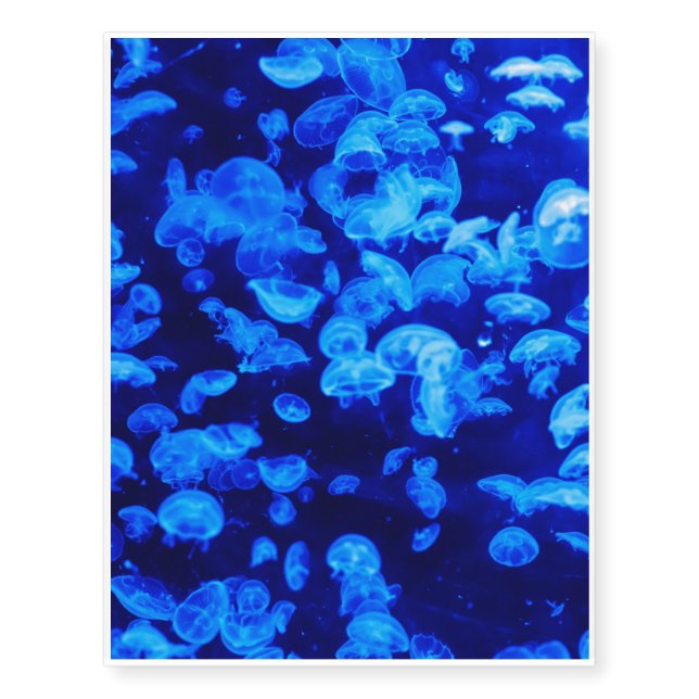 Blue Jellyfish Temporary Tattoos (Front)