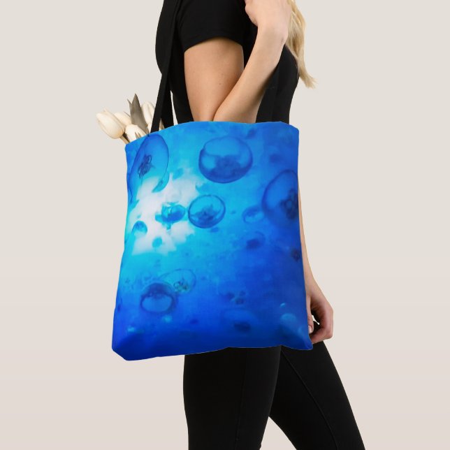 Blue Jellyfish Tote Bag (Close Up)
