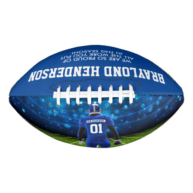 Blue Jersey Personalized Player Football (Front)