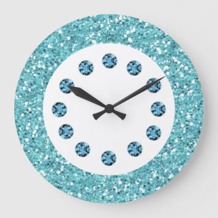 Blue Jewel Bling Wall Clock