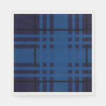 Blue Jewel Plaid Tartan Paper Napkin