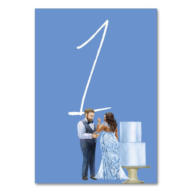 Blue Jewel  Wedding Event Reception Table Number (Back)