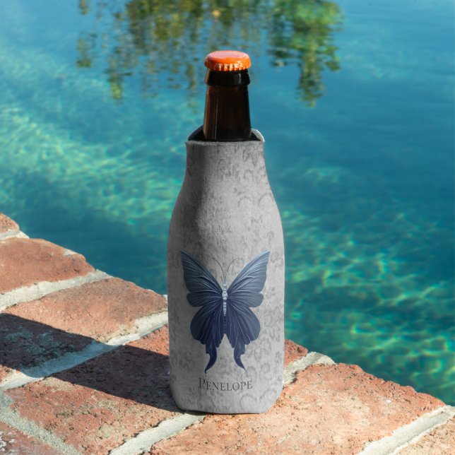 Blue Jeweled Butterfly Bottle Cooler (In Situ Pool)