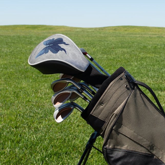 Blue Jeweled Butterfly Golf Head Cover (In Situ)