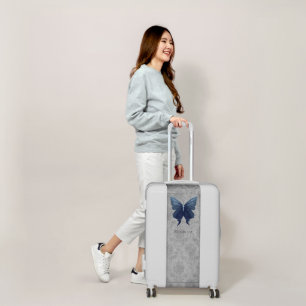 Blue Jeweled Butterfly Luggage