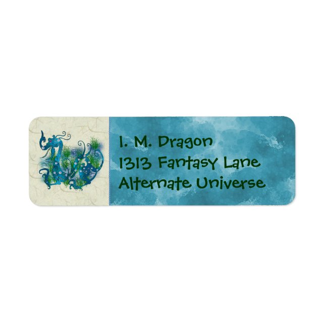 Blue Jeweled Dragon Label (Front)