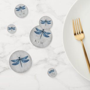 Blue Jeweled Dragonfly Wedding Confetti