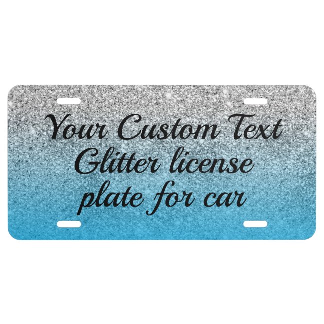 Blue Jewelry Shiny printed sparkle effect License Plate