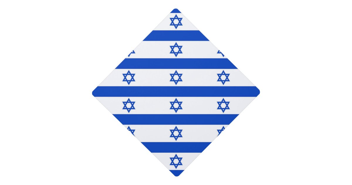 Blue jewish star of David pattern Graduation Cap Topper | Zazzle