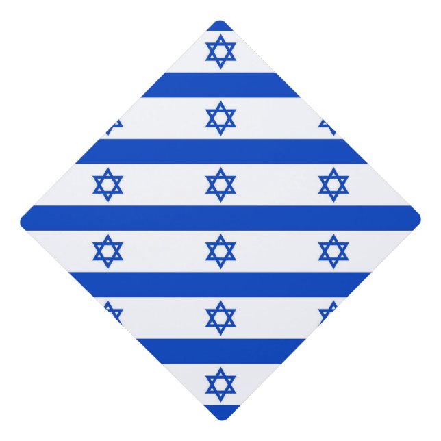 Blue jewish star of David pattern Graduation Cap Topper (Front)