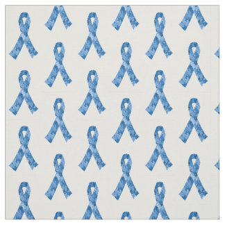 Blue Jigsaw Puzzle Pattern Ribbon Fabric