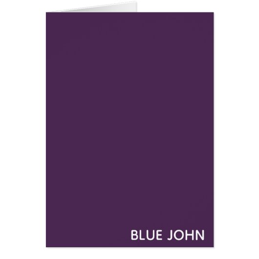 Blue John purple color name Cards (Front)