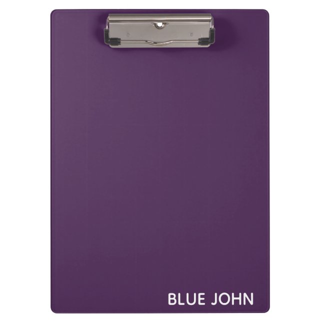Blue John purple color name Clipboard (Front)