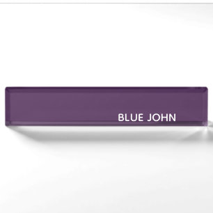 Blue John purple color name Desk Name Plate