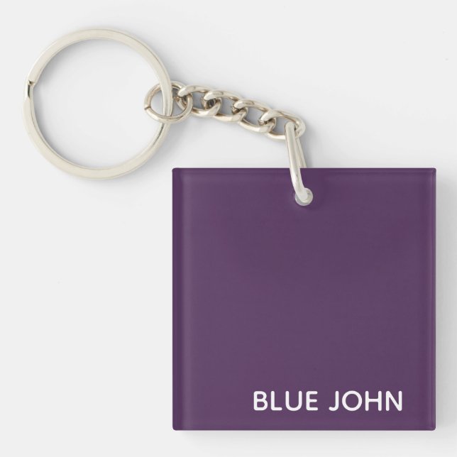 Blue John purple color name Keychain (Front)