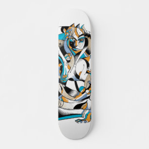 Blue joker skateboard deck