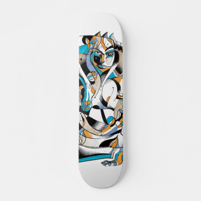 Blue joker skateboard deck (Front)